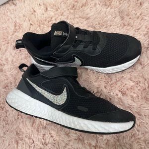 Girls Nike sneakers (no tie) custom rhinestone design size 1